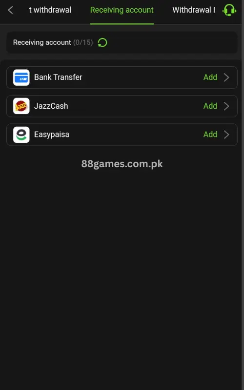Bet877 Payment accounts